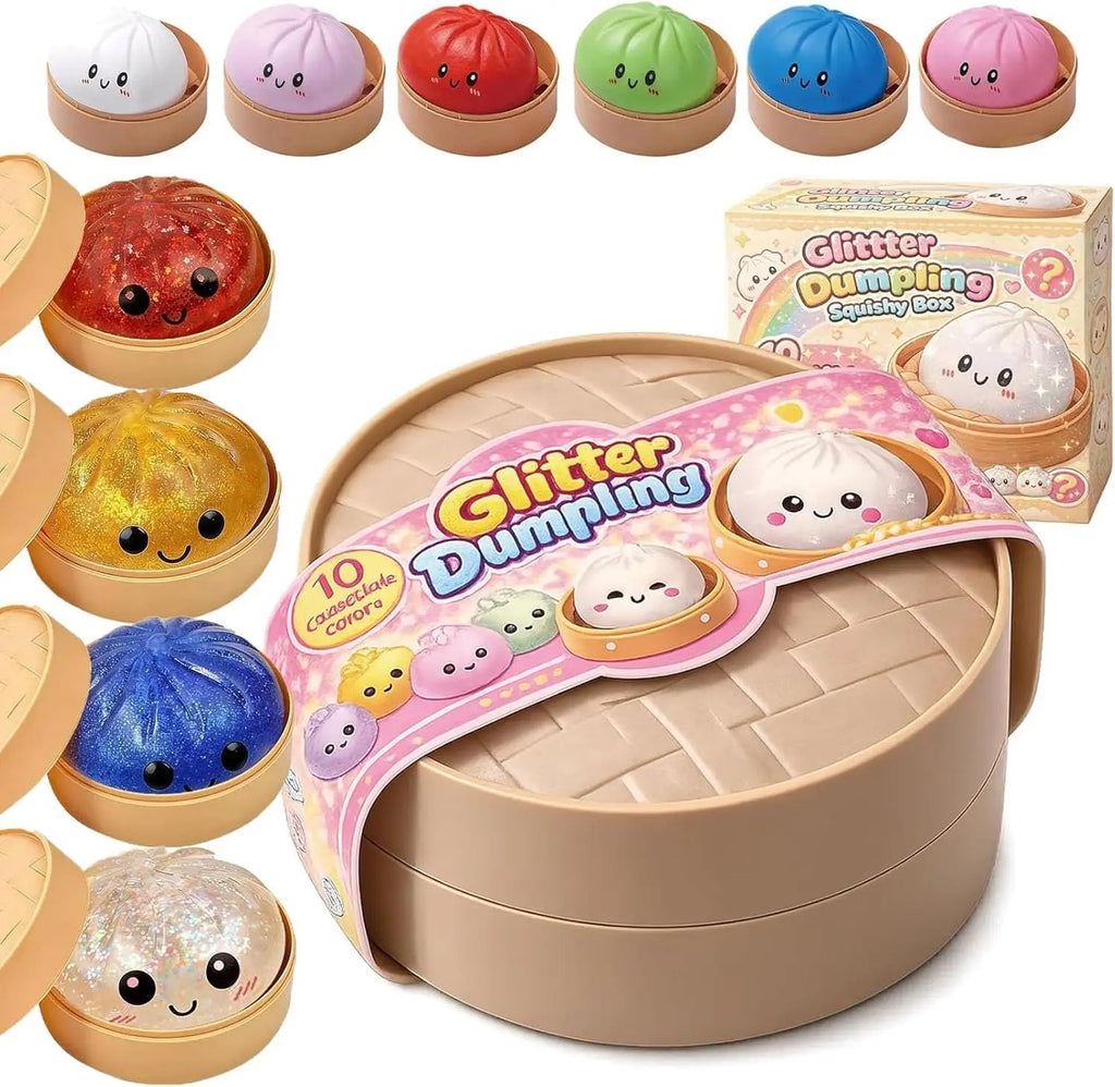 Glitter Dumpling Squishy 2026 New Dumpling Squishy Mystery Box - 10 Colors Random Mystery Gift Box, More Surprises (Random -1PC)