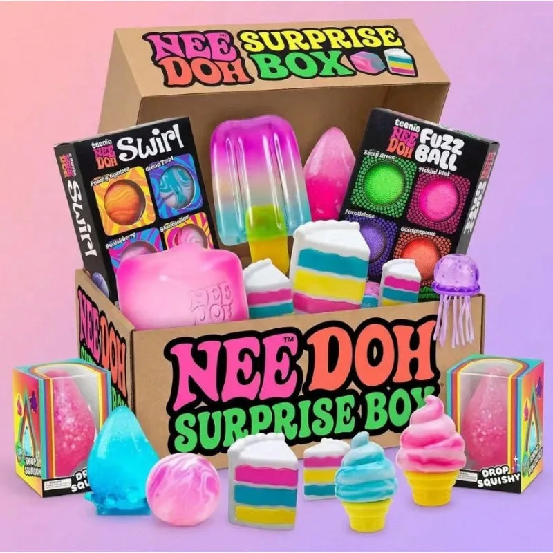 Ne EDoh Mystery Surprise Box - Slow Rise Squishy Toys, Ice Cream & Cake Shaped Squeeze Toys, Anti-Stress Sensory Toys For ADHD, Perfect Party Favors & Stocking Stuffers