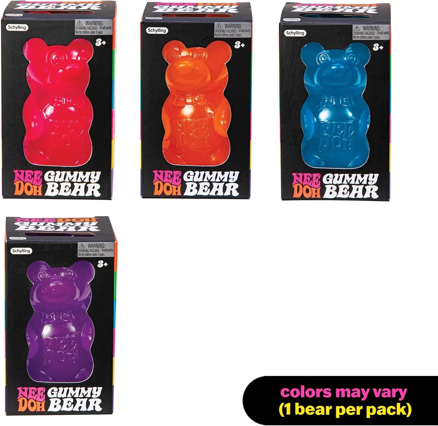NeeDoh Gummy Bear Squishy Toy Soft Stress Relief Sensory Fidget Squeeze Toy for Kids & Adults Non-Toxic Anxiety Relief Desk Toy